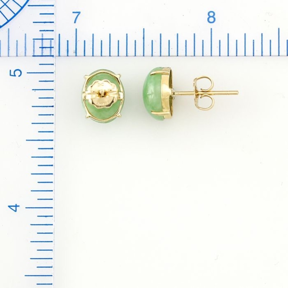 14K Gold Jade Earrings - Picture 2 of 5